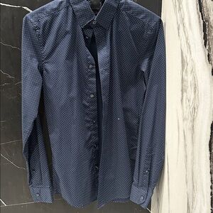 H&M Dark Blue Dotted Shirt
